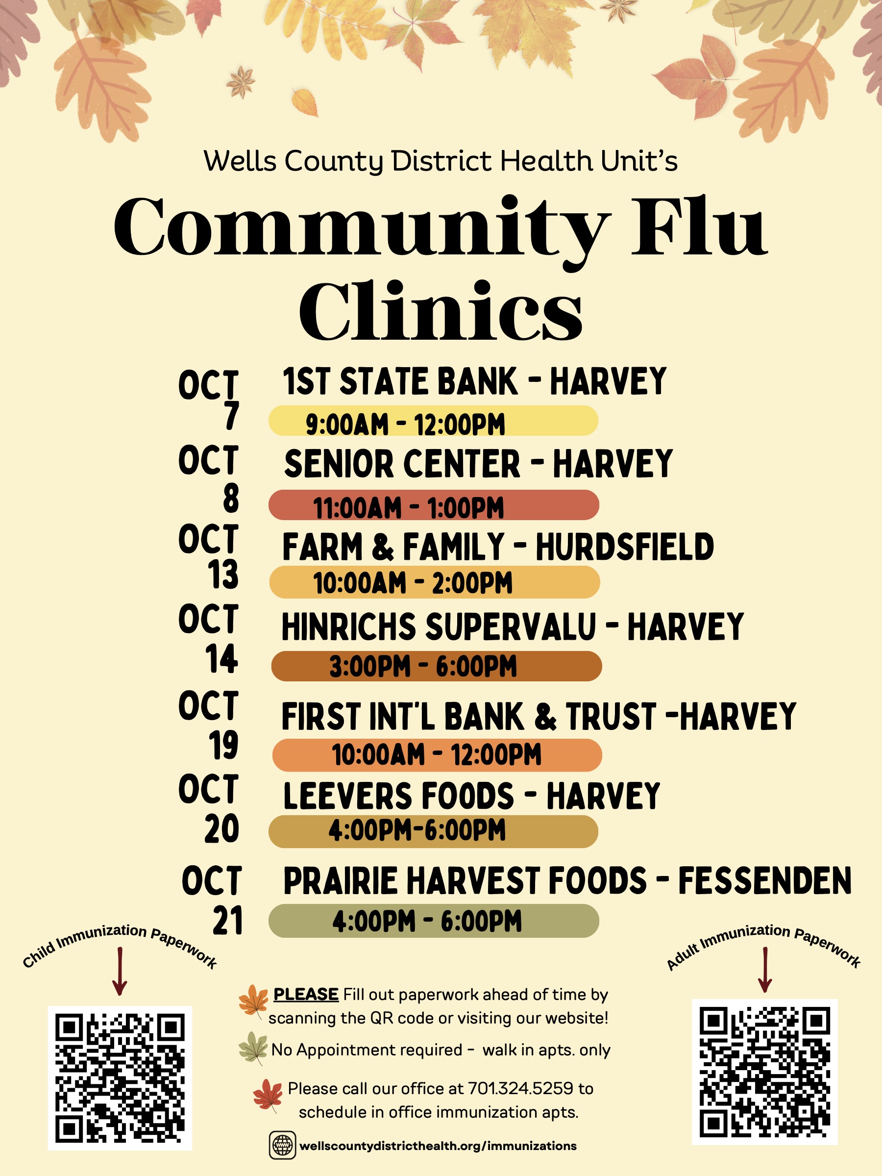 Fall 2026 Community Flu Clinics (PDF)